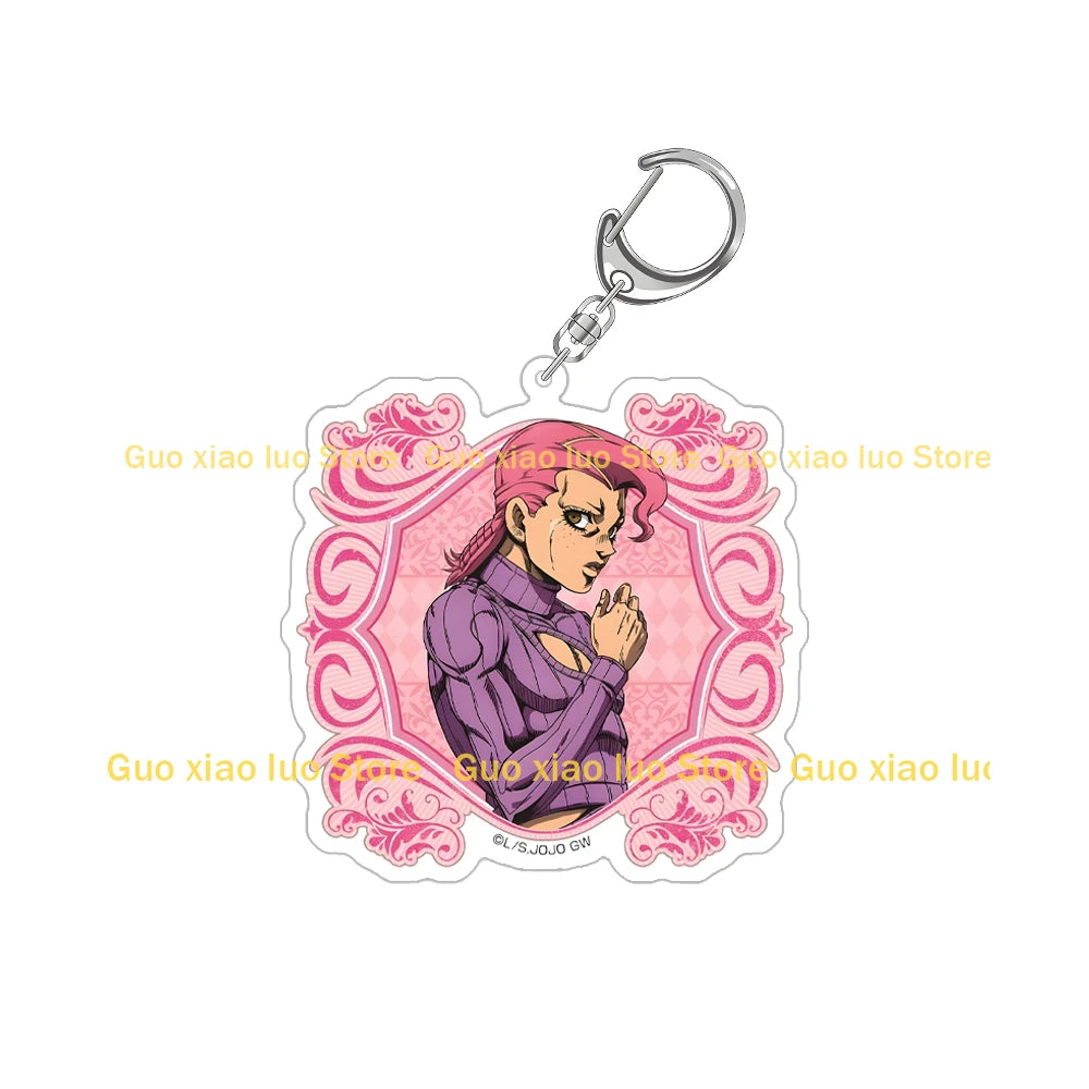 JoJo`s Bizarre Adventure: Golden Wind Vinegar Doppio Diavolo Ghiaccio Melone Risotto Nero Leone Abbacchio Acrylic Keychain Gifts
