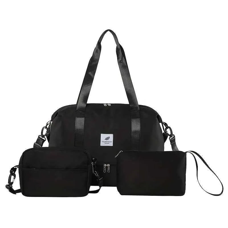 3PCS nylon travel bag set, large-capacity fashionable luggage bag, sports and fitness bag crossbody bag, suitable for daily use