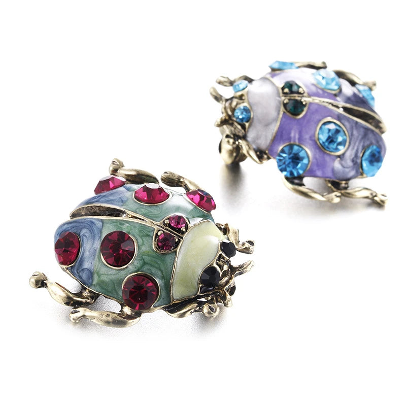 Anime Jojo Giorno Giovanna Ladybug Cosplay Badge Alloy Diamond Brooch Lapel Pin Unique Jewelry Costume Bag Accessory Prop