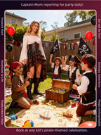 Verceco Pirate Costume Women Outfit with Renaissance Pirate Shirt Skirt Corset Waist Belt Womens Halloween Pirate Costumes