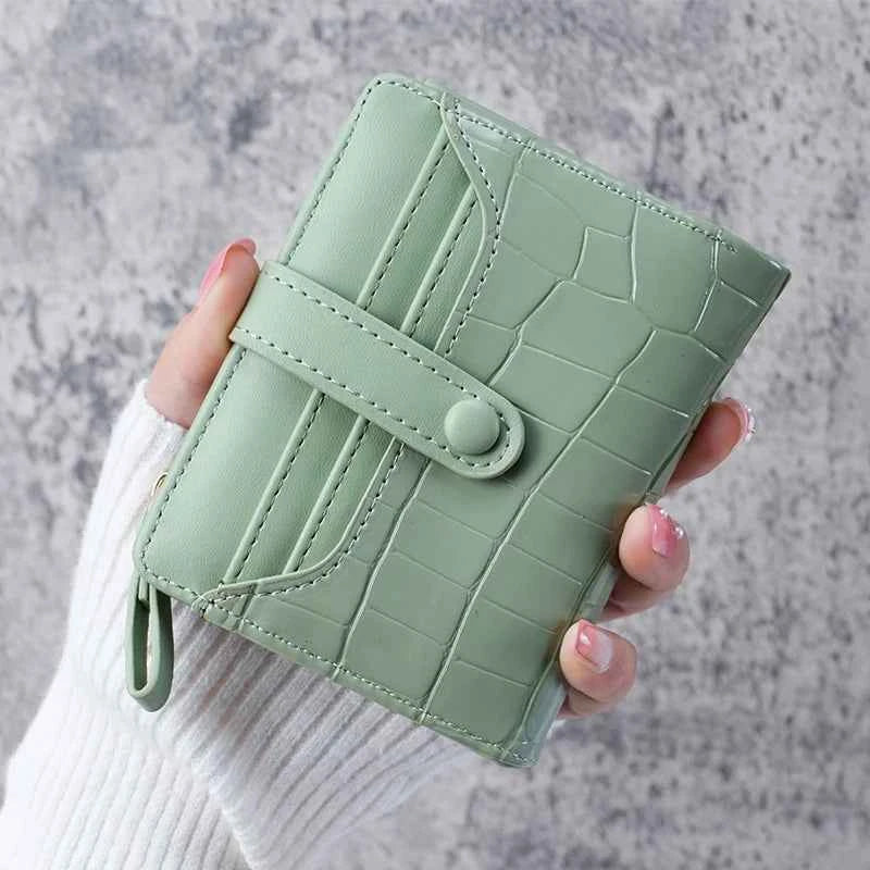 Mini Crocodile Print Clutch Wallet, Short Credit Card Holder, Women's Card Case & Coin Purse