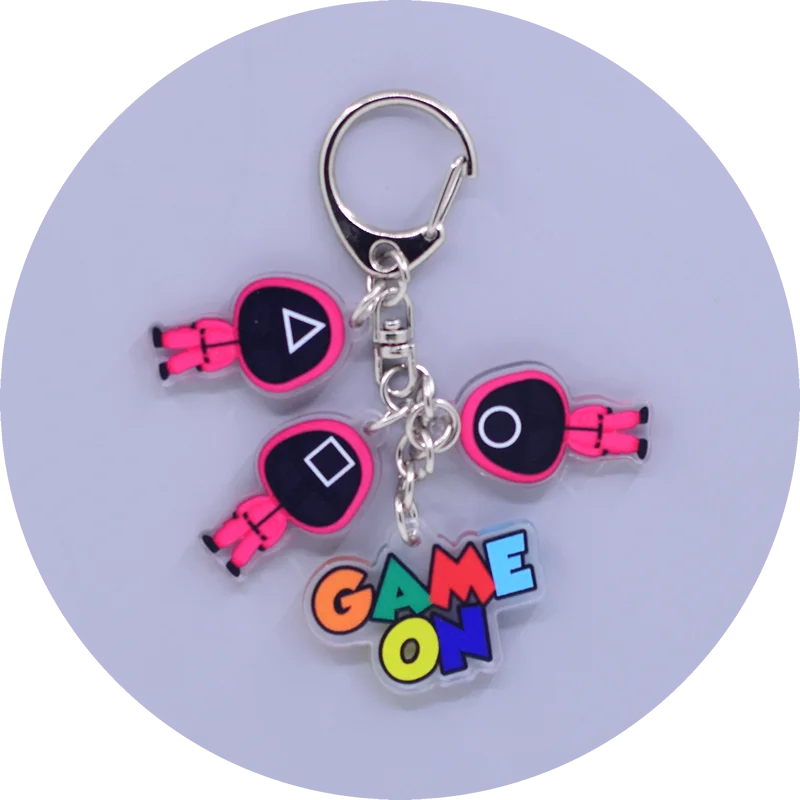 Game Anime Peripheral Keychain 10 Styles 4 in 1 Arcylic Cartoon Figures Keyrings Kawaii Key Chain Accessories SS69 6.69 08