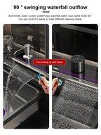 TELISIYAC Stainless Steel Waterfall Kitchen Sink - Large Single Bowl