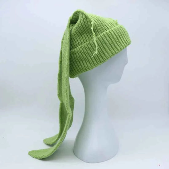 Long fox Ears Knitted Hat Men Women Rabbit Ear Warm Crochet Beanies Kpop Hip Hop Hat Winter Skullies Cap Y2k Christmas Gifty