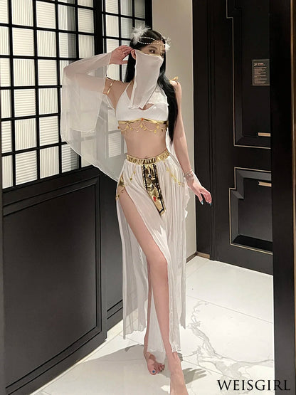 Belly Dance Costume Women's Sexy Arabian Princess Costume Fancy Indian Dance Embroider Bollywoods Jasmine Dress Egyptian Queen