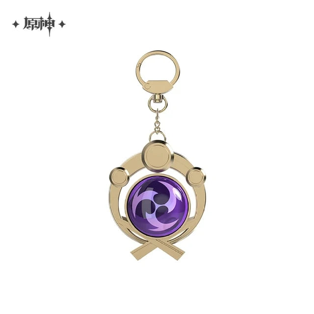 [Genuine]  Anime Game Genshin Impact 2023 Carnival Theme Cosplay Vision Elemental Pendant Rock Wind Garss Metal Backpack Charms