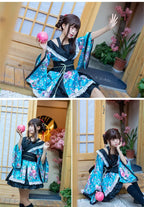 Traditional Japanese Kimono Dress for Women - Printed Pink