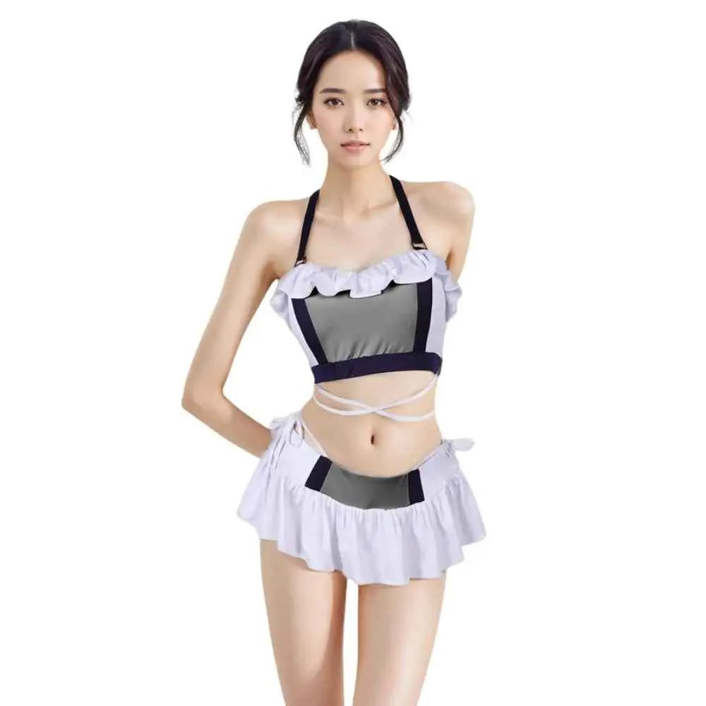 Final Fantasy 7 Tifa Lockhart Aerith Cosplay Swimsuit Costume for Adult Women Girls Swimwear Bikinis Set Halloween Carnival Suit