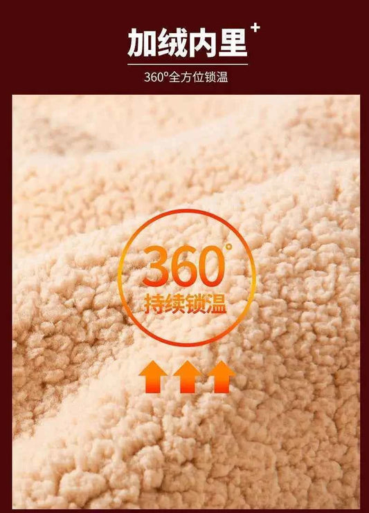 Inner Lining Composite Lamb Fleece Sweatshirt Thick Winter Loose Keep Warm Hoodie Peeking Cartoon Cat Women's Oversized Pullover