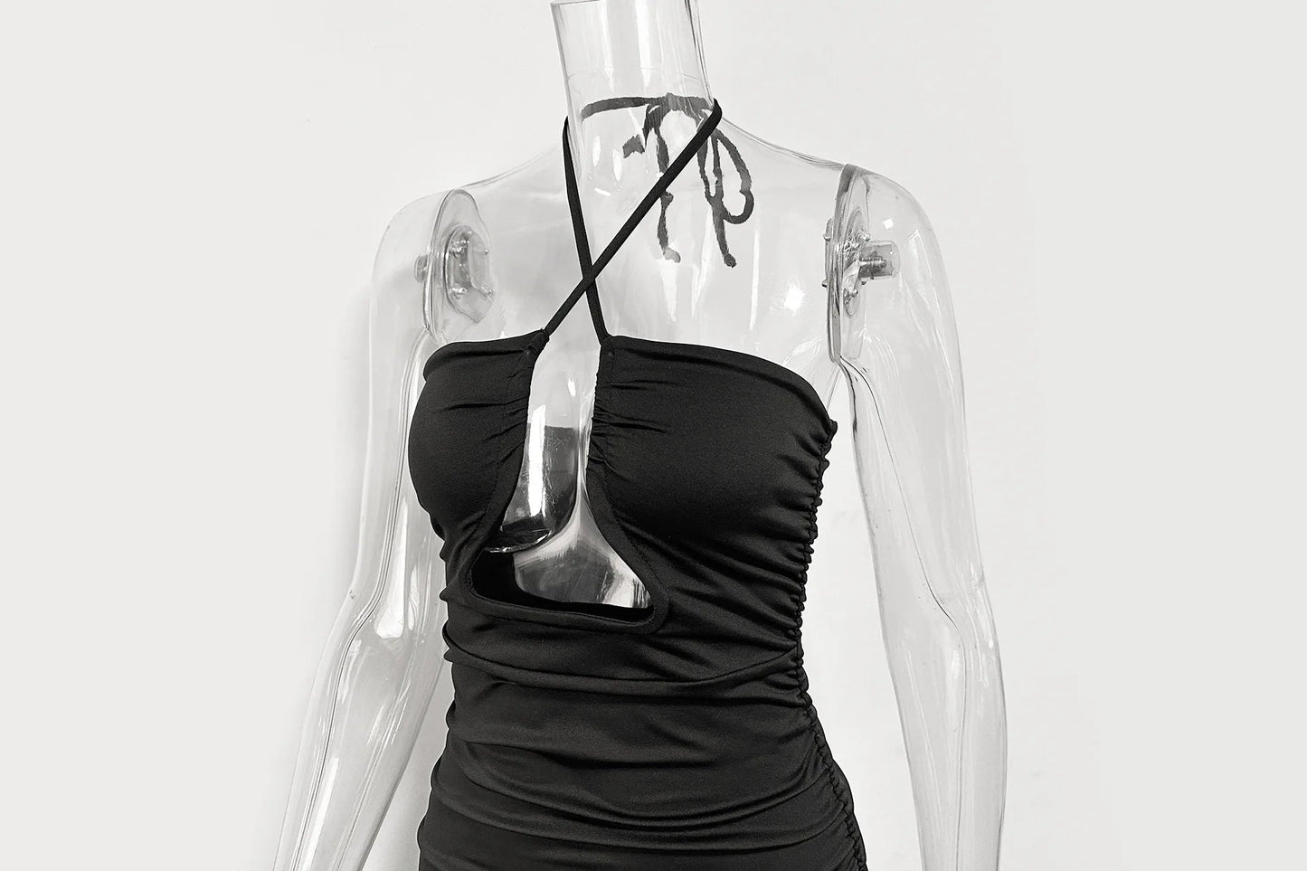 Summer Sexy Neck Lace-up Dress New Fishbone Hollow Pleated Suspender Mini Women Party Dresses Plus Size 9XL 8XL 7XL 6XL XXXXXL SS69