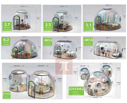 Outdoor Bubble Camping Transparent Starry Sky Dome Tent Igloo Tent Waterproof PC Dome Tent  5 years free warranty