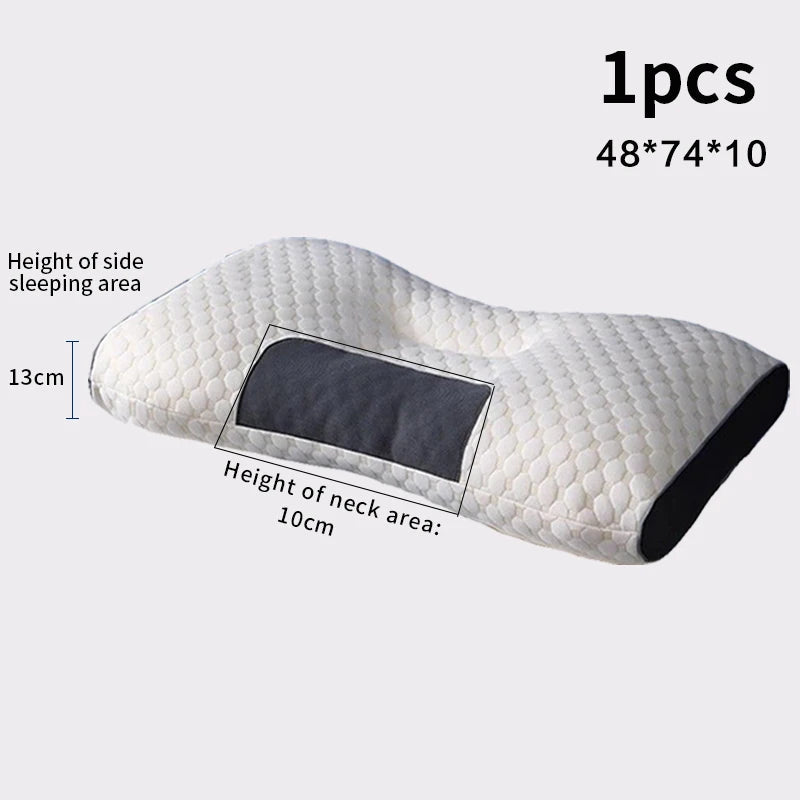 Neck Pillow Help Sleep And Protect The Neck Cervical Orthopedic Household Soybean Fiber SPA Massage Pillow For Sleeping New SS69 24.69 Blue 48x74x10cm / 48x74cm
