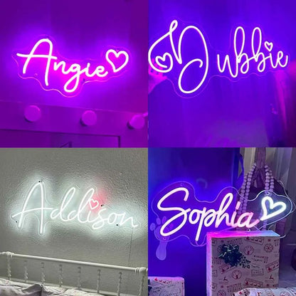 Custom Name Neon Sign Teenage Girls Birthday Gifts Personalized Neon LED Name Sign USB Dimmable LED Neon Wall Decor Light