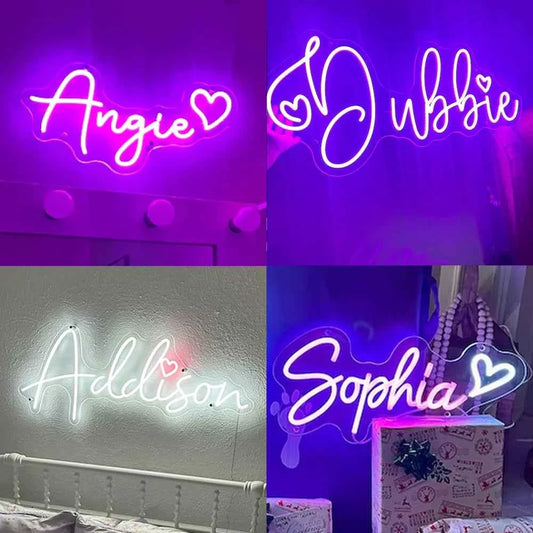 Custom Name Neon Sign Teenage Girls Birthday Gifts Personalized Neon LED Name Sign USB Dimmable LED Neon Wall Decor Light