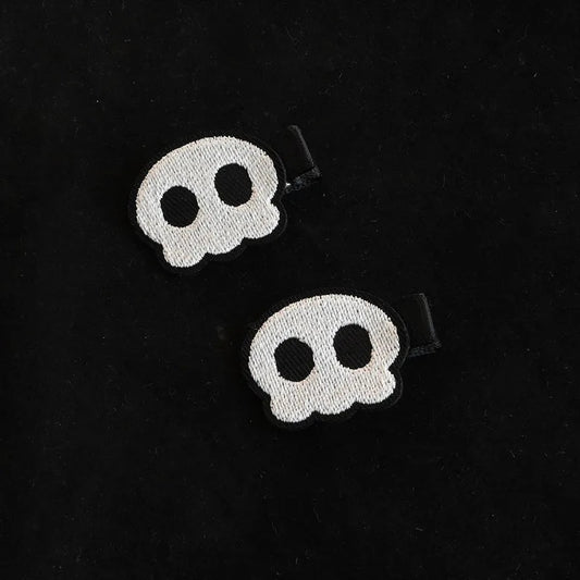 1 pair Gothic Loli Black Sweet Cross Love Hair Clip Skull Punk Hairpin Hot Girl Y2K Harajuku Earth Cool Hair Accessories SS69