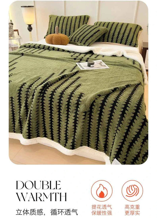 Thicken Warm Flannel Blanket Super Soft Fluffy Queen Blanket Single Double Size Cozy Skin-friendly Multifunctional Nap Blanket