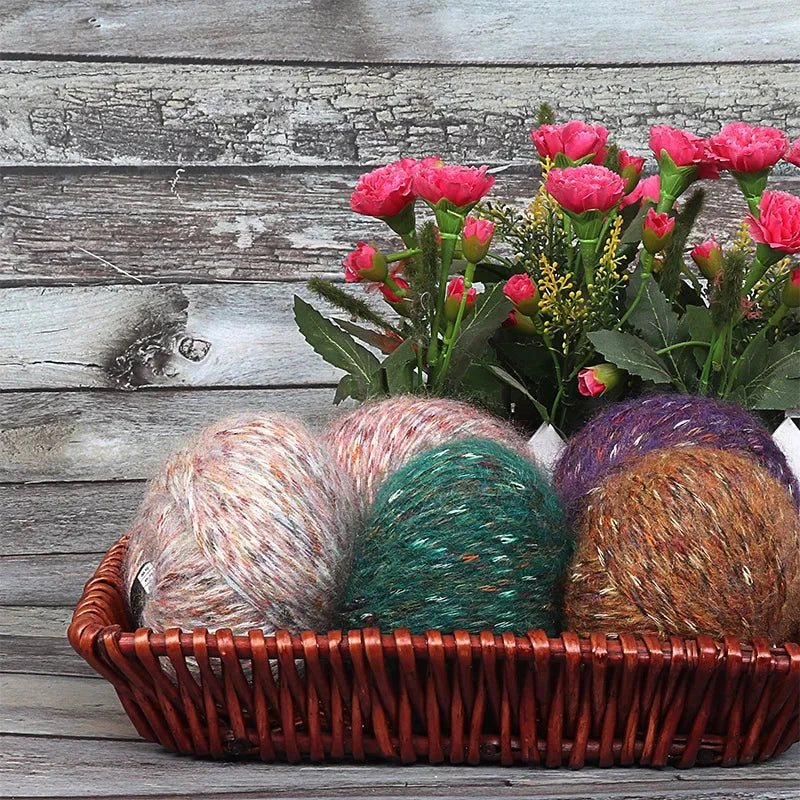 Nine-colored Bird, Seven-colored Alpaca Wool Self-knitting Scarf, Yarn Ball, Handmade Knitting, DIY Medium-thick Sweater and Coa SS69