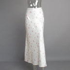 Summer Printed Fashion Long Skirt for Women High Waist Contrast Patchwork Slim Elegant Party Looks Ladies Y2k Maxi Skirt SS69 24.69 White / L