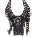Goth Top Y2K Clothes Women's Tanks Emo Clothing Gothic Boho Tops with Spikes Punk Rock Teens Festival Spiked Bra Grunge T Shirt