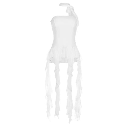 Sexy Off Shoulder Crop Tops Spring Summer Halter Sleeveless Streetwear Y2K White Solid Tank Top Casual Evening Party Club Tees SS69 17.69 S / WHITE