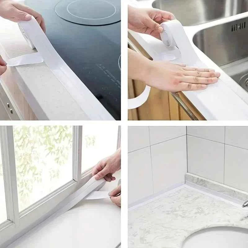 PVC Sealing Tape For Bathroom Bath Toilet Kitchen Caulk Strip Tape Self Adhesive Waterproof Wall Sticker Mold Proof Tapes