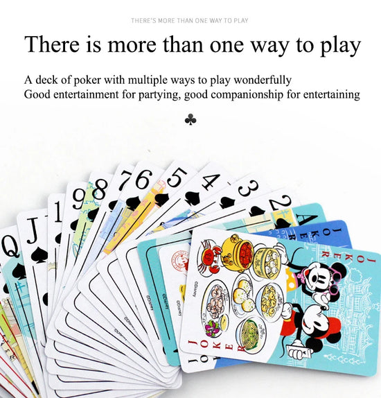54Pcs/Box Disney Paper Playing Cards Mickey Avengers Frozen Anime Poker Cards Child Adult Desktop Games Toys - SS69
