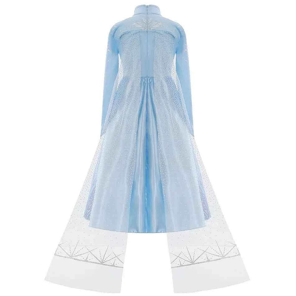Frozen Elsa Princess Dress Vestidos For Girl Birthday Party Long Sleeve Halloween Cosplay Carnival Clothing Kids Dress For Kids