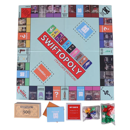 Taylor's Monopoly Board Game Fun Party Family Interactive Chess Games Swiftopoly Board Game Adults Fans Interactive Board Game SS69 42.69 Green / United States
