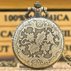Vintage Bronze Clamshell Creative Handsome Cat Design Necklace Quartz Pocket Watch Gift Universal Male And Female Students SS69