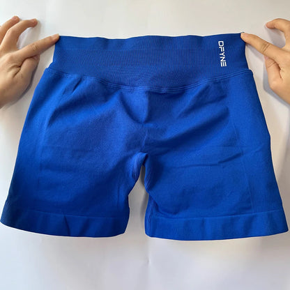 Dfyne Impact Brand Shorts 4.5'' Low Waist Seamless Yoga Shorts Scrunch Bum Gym Shorts Women Workout Biker Stretch Fitness Short SS69