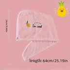 2pc Quick-Dry Super Absorbent Magic Microfiber Hair Drying Towel,Shower Cap & Turban,Soft Polyester Bath Hat with Button Closure