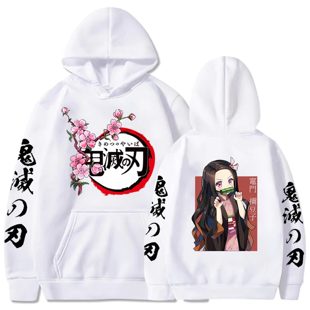 Anime Demon Slayer Kamado Nezuko Print Hooded Men Women Casual Loose Hoodies High Quality Sweatshirt Harajuku Unisex Streetwear