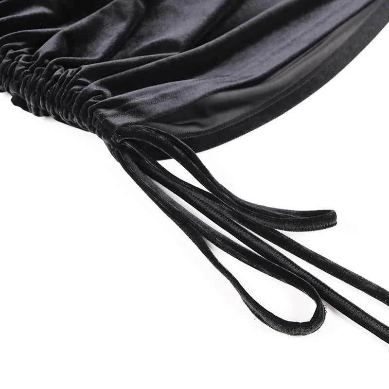 2025 New Plus Size 9XL 8XL 7XL One Shoulder Velvet Lace Up Party Bodycon Women Dresses Vestidos XXXXXL SS69