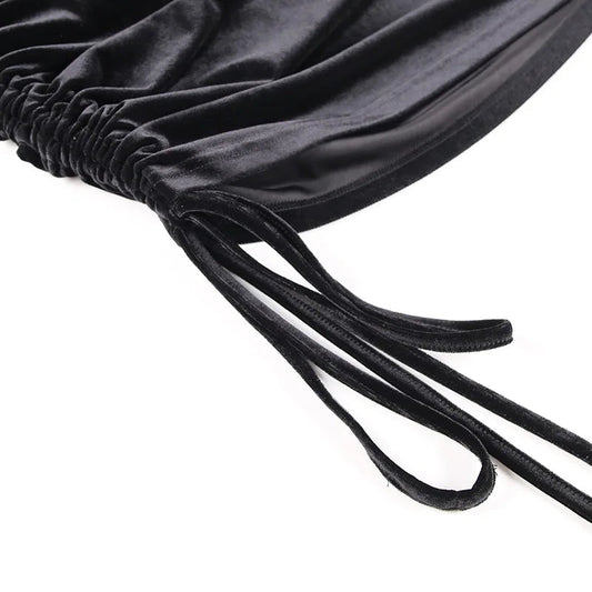 2025 New Plus Size 9XL 8XL 7XL One Shoulder Velvet Lace Up Party Bodycon Women Dresses Vestidos XXXXXL SS69