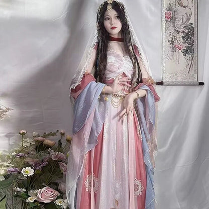 Ancient Chinese Hanfu Dress Women Halloween Princess Loulan Dunhuang Feitian Cosplay Costume Dance Dress Party Outfit Hanfu Sets SS69