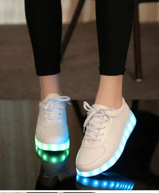 Comemore 2022 Adult Unisex Womens Mens Kid Luminous Sneakers Glowing USB Charge Boys LED Colorful Light-up Shoes Girls Footwear SS69
