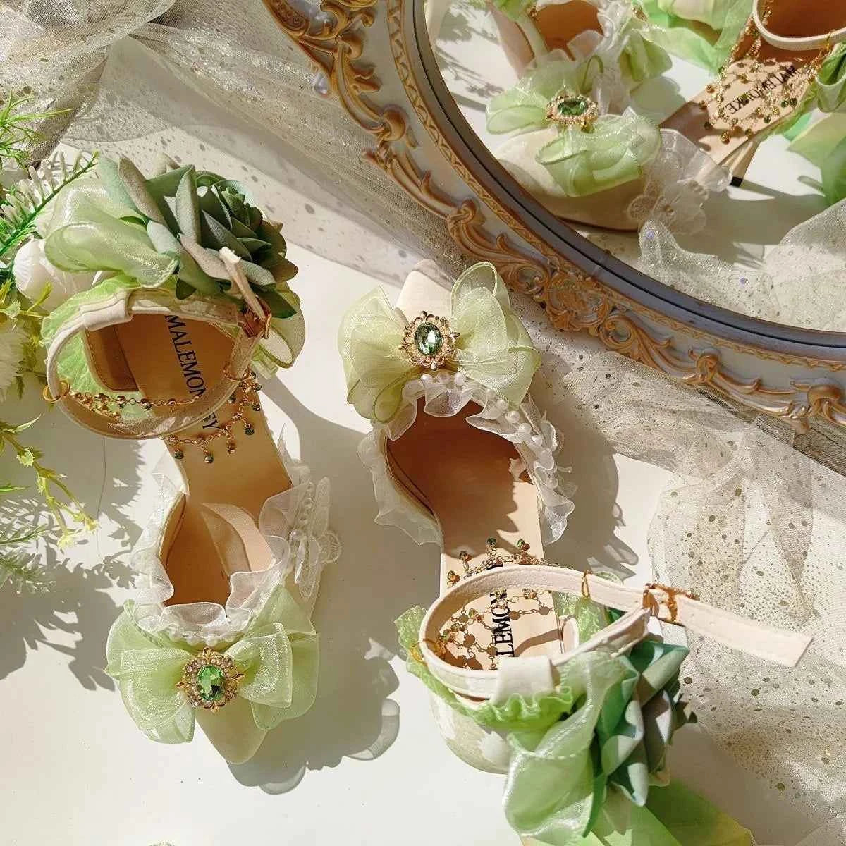 Heeled sandals shoes woman 2025 trend Elegant woman heels lolita shoes Party shoes woman bridal heels white wedding shoes women