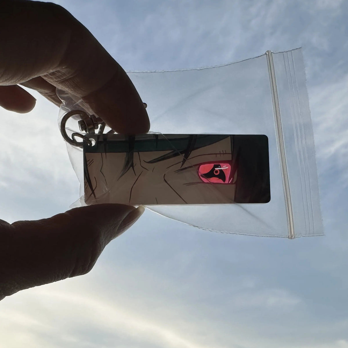 Naruto Keychain Acrylic Sunlight Uchiha Itachi Shining Eyes Rectangular Double Sided Pattern New Backpack Pendant Christmas Gift SS69 5.69 4