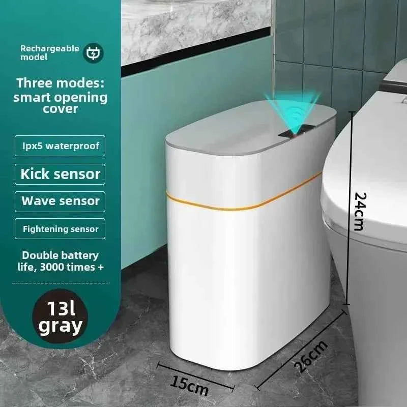 Smart sensor trash can for home use, bedroom with lid, bathroom, anti-odor, bedroom and living room