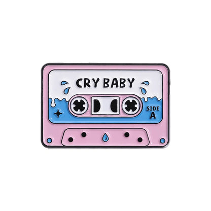 QIHE JEWELRY Retro Music Cassette Tape Enamel Pin Zinc Alloy Lapel Badge