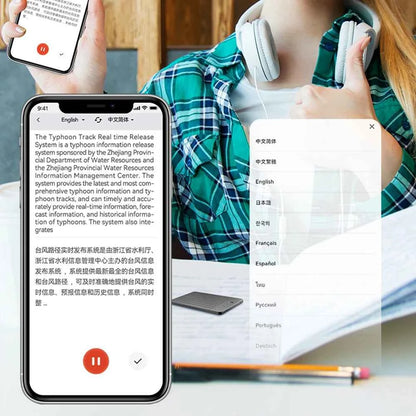 ChatGPT-4 AI Voice Recorder LED Indicator AI Notetaking Device 500mAh Intelligent Note Voice Recorder for International Exchange