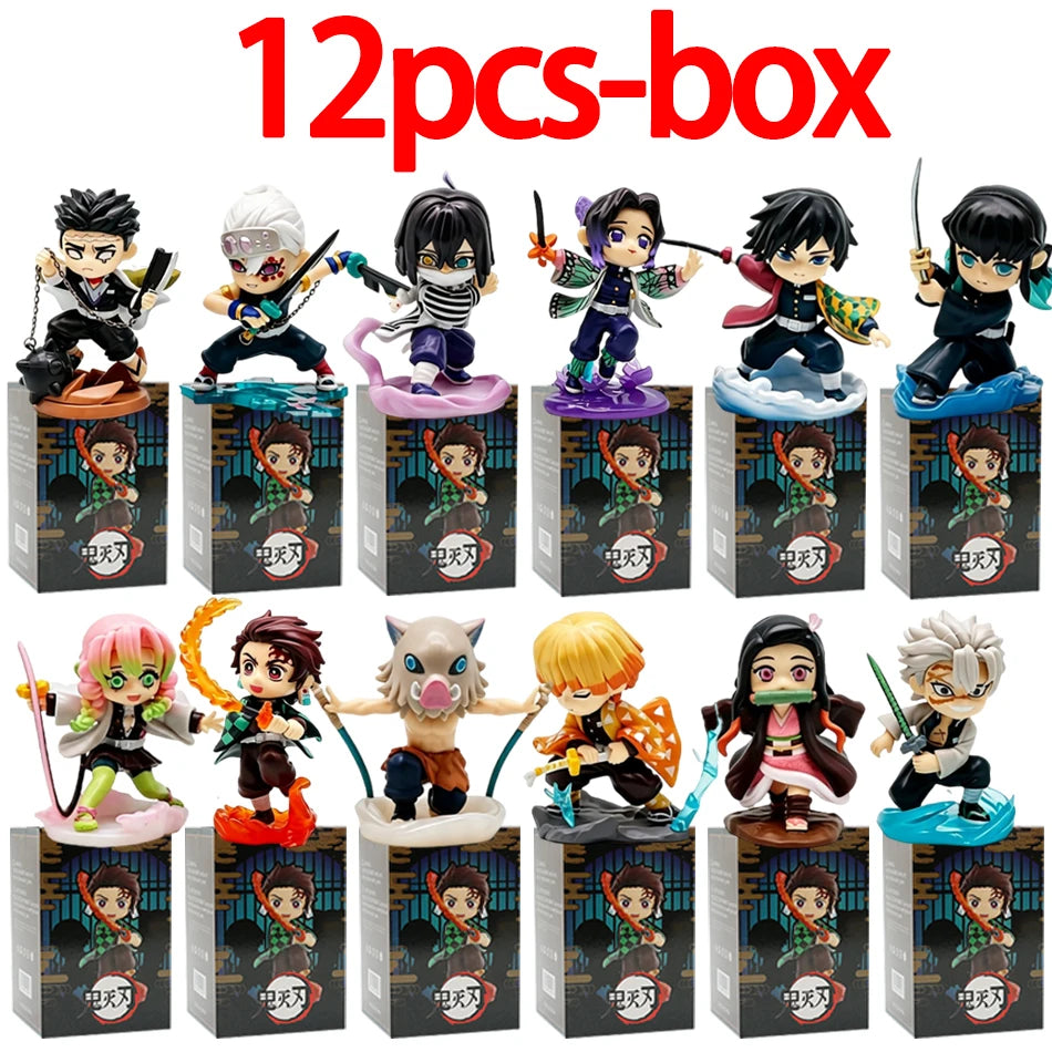 1-12pcs Anime Demon Slayer Blind Box Figure Toys Kimetsu No Yaiba Battle Series Guess Bag Mystery Doll Christmas Birthday Gift