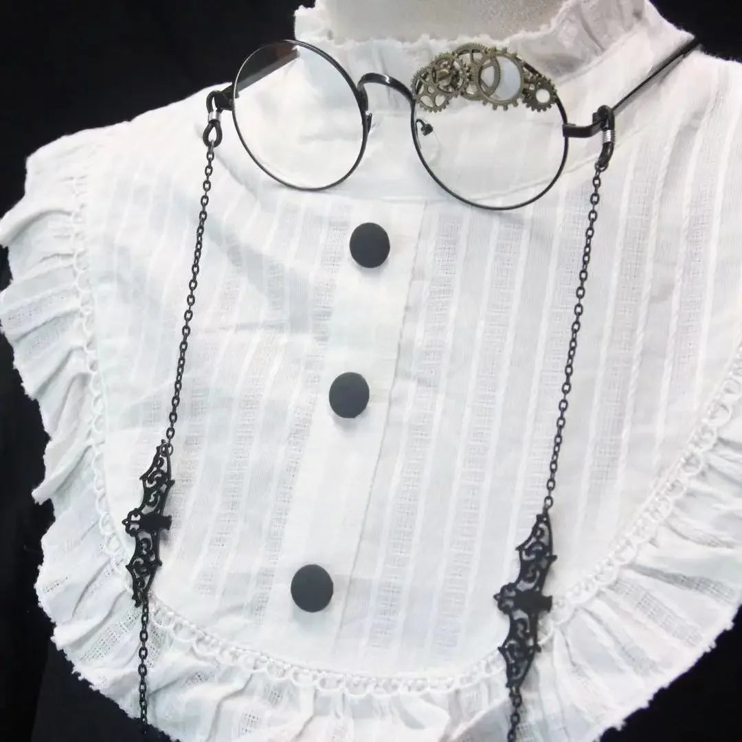 Japanese Original Punk Red Rose Gear Lolita Glasses New Fashion JK Streetwear Student Cosplay Masks Men Women Telegant Glasses SS69