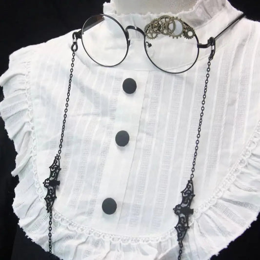 Japanese Original Punk Red Rose Gear Lolita Glasses New Fashion JK Streetwear Student Cosplay Masks Men Women Telegant Glasses SS69