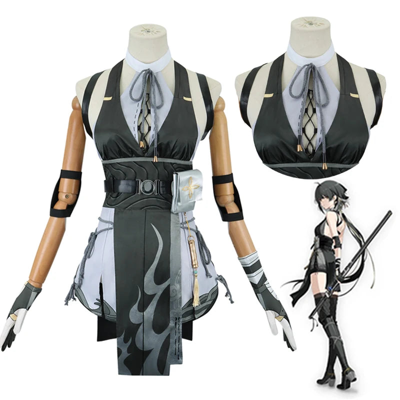 Wuthering Waves Rover Cosplay Costume Wig Female Uniform Earrings Bag Main Character Resonator Halloween Party for Women SS69
