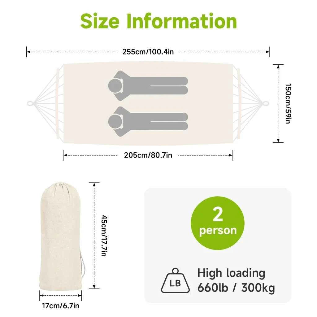 Hammock Chair Swing Camping Hammock Thickened Durable Fabric Canvas Single Hammocks Travel Swing Hanging Bed Outdoor Hammock