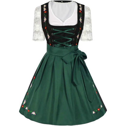 Women Oktoberfest Dirndl Dress Traditional Bavarian Beer Maid Outfit Munich Festival Carnival Halloween Cosplay Costume