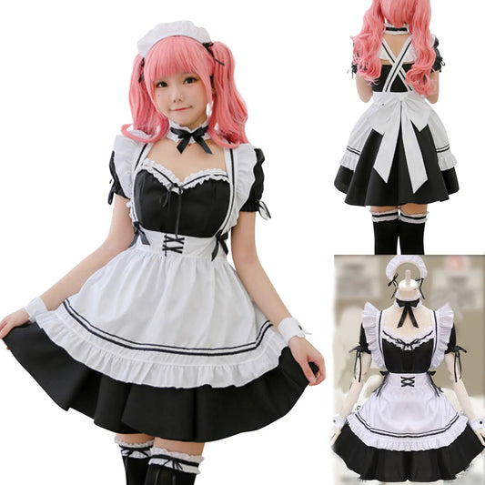 Black Pink Lolita Maid Costumes Cute Girls Women Lovely Maid Cosplay Costume Animation Show Japanese Outfit Dress Clothes S-5XL - SS69