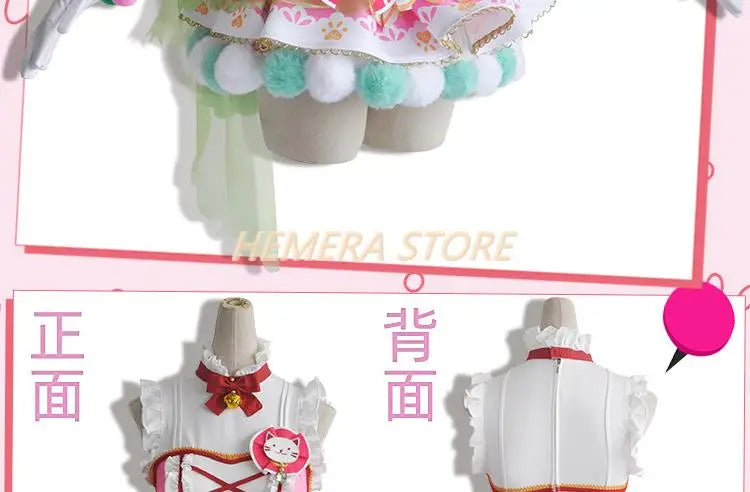 In Stock Anime LoveLive Cat Twin Tail Arcade Game 9 Characters Cosplay Costume Tojo Nozomi Nico Honoka Umi Rin Maki Eli Full Set - SS69
