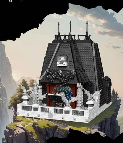 2419PCS Wednesday Adams House Building Blocks Darkness Villa Model Bricks Desktop Decoration Diy Toys For Kids Holiday Gifts